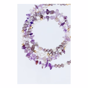 STONE Phone lanyard, Phone pendant / cord length 82cm (41cm in the loop) / on neck - lilla