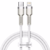 USB-C kaabel jaoks Lightning Baseus Cafule, PD, 20W, 1m (valge)