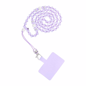 CRYSTAL DIAMOND Phone lanyard, Phone pendant / cord length 74cm (37cm in the loop) / on neck - lilla