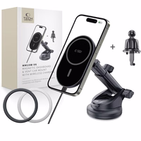Tech-Protect mm15W-V6 Magnetic MagSafe Car Hoidja jaoks Cockpit/Windshield/Air Vent - Must