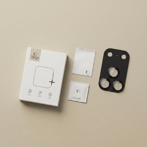 Must Tech-Protect CamFull Fit+ alumiiniumist ja karastatud klaasist kaameramooduli kaitse Apple iPhone 18 Pro telefonile