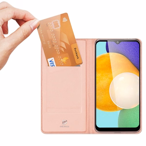 Dux Ducis Skin Pro raamaturiiuli tüüpi ümbris Samsung Galaxy A03s roosale mudelile