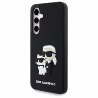 Karl Lagerfeld 3D Rubber Karl&Choupette Ümbris jaoks Samsung Galaxy S24 FE - must