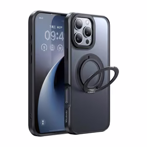 McDodo PC-4932 MagSafe korpus iPhone 16 Pro jaoks koos statiiviga (must)
