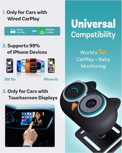 Ottocast Cabin Care Wireless CarPlay Adapter with Mobile Baby Monitor Function Black CA520-T