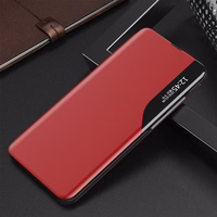 Eco Leather View Case Elegantne Flip Cover Case koos Stand funktsiooniga Xiaomi Redmi K40 Pro + / K40 Pro / K40 / Poco F3 Red