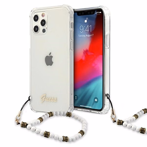 Guess GUHCP12MKPSWH iPhone 12/12 Pro 6.1" прозрачный жёсткий чехол White Pearl