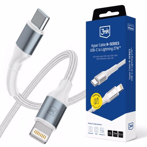 3mk Hyper Cable N-SERIES USB-C / Lightning kaabel 3m PD 3.0 9V/3A 27W valge