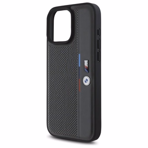 BMW M Perforated Tricolor Detail Line iPhone 16 Pro Ümbris - Dark hall