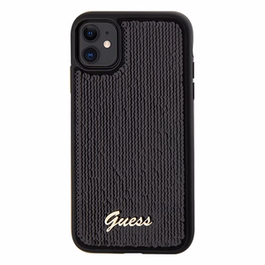 GUESS ümbris jaoks IPHONE 11 GUHCN61PSFDGSK (Sequin Script Metal) must