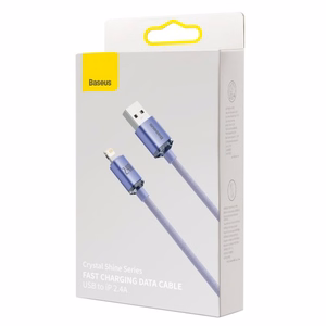USB kaabel Baseus Crystal Shine violetne Lightning 120cm