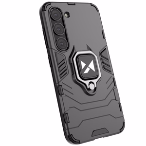 Wozinsky Ring Armor ümbris jaoks Samsung Galaxy S23 armored cover magnetic holder ring must