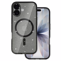 Glitter Magsafe Ümbris jaoks Iphone 17 must läbipaistev