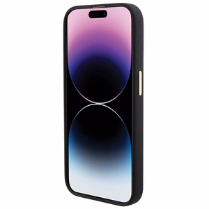 Guess Silicone Logo Strass 4G чехол для iPhone 15 Pro Max - чёрный