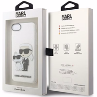 Karl Lagerfeld KLHCI8HNKCTGT iPhone 7/8/ SE 2020 / SE 2022 läbipaistev hardcase Gliter Karl&Choupette