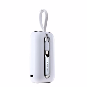 Joyroom mini powerbank 10000mAh värviline seeria 22.5W koos 2 sisseehitatud USB C ja Lightning kaabliga valge (JR-L012)