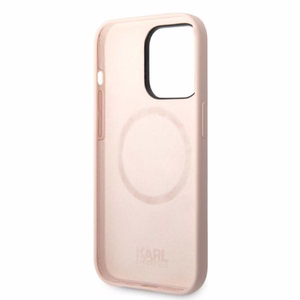 Karl Lagerfeld KLHMP14LSSKCI iPhone 14 Pro 6.1" жёсткий чехол светло-розовый/светло-розовый Silicone Karl & Choupette MagSafe