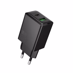 Charger Hoco N71 30W GaN USB-C/USB-A black