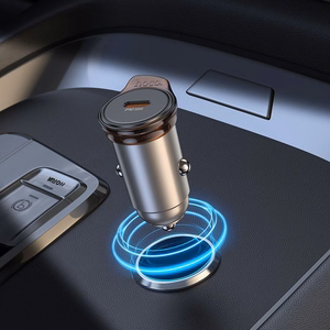Автомобильное зарядное устройство Hoco USB C QC PD 30W + кабель USB C to Lightning NZ16 металл серое