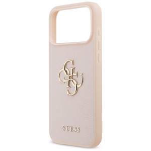 Guess Grained Big 4G & Classic Logo Ümbris jaoks iPhone 17 Pro Max - Roosa