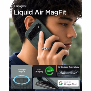 Spigen Liquid Air (Mag Fit) ümbris Google Pixel 11 Pro telefonile, roheline (Abyss Green)