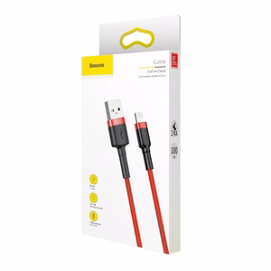 Baseus Cafule USB Lightning cable 2.4A 1m (must + punane)
