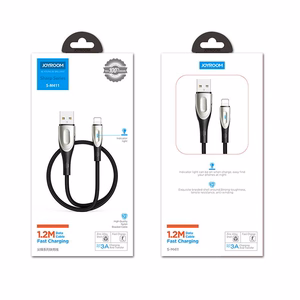 Joyroom Sharp Series S-M411 USB-A / Lightning 3A кабель 1.2m с индикатором зарядки - чёрный