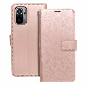 MEZZO Book ümbris jaoks XIAOMI Redmi Note 10 / 10S mandala rose kuldne