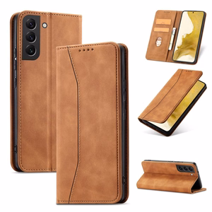Magnet Fancy Ümbris jaoks Samsung Galaxy S23+ flip cover wallet stand brown