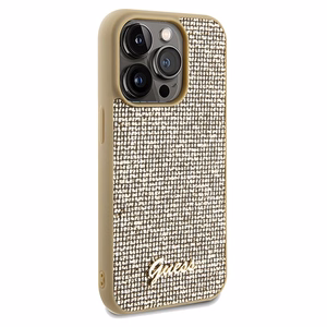 Guess Disco Metal Script ümbris jaoks iPhone 14 Pro Max - kuldne