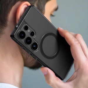 AmazingThing Minimal Mag Ümbris with Magnetic Ring jaoks Samsung Galaxy S25 Ultra - Must