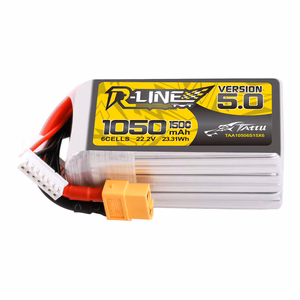 Аккумулятор Tattu R-Line 5.0, 1050 мА·ч, 22,2 В, 6S, 150C, разъем XT60