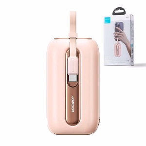 Akupank Joyroom JR-L012 roosa 10000mAh (PD 22.5W) + integreeritud Type-C / Lightning kaablid