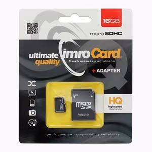 IMRO mälukaart microSD 16GB 100MB/s klass 10 UHS I koos SD-adapteriga