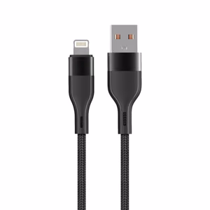Maxlife MXUC-07 кабель USB - Lightning 1,0 m 2,4A черный нейлон