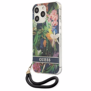 Guess GUHCP13LHFLSB iPhone 13 Pro / 13 6.1" синий/синий жёсткий чехол Flower Strap