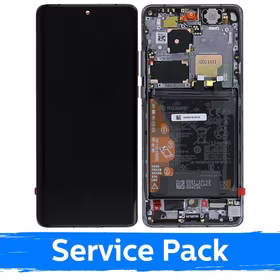 LCD ekraan ühilduv Huawei P50 Pro raamiga / Golden Black / (Service Pack)