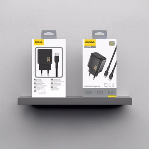 Dudao A27PCEU PD 30W GaN USB-C seinalaadija USB-C kaabliga - must