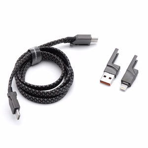Kaabel 4in1 USB C / USB A to USB C / Lightning Forcell F-Energy QC PD 3A 60W 1 m C241 chrome