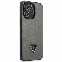 Guess GUHCP14LPSATLG iPhone 14 Pro 6.1 "hõbedane / hõbedane hardcase SaffianoTriangle Logo