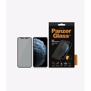 PanzerGlass E2E Super+ privaatsus karastatud klaas jaoks iPhone X / XS / 11 Pro - with must raamiga