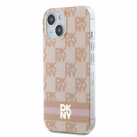 DKNY IML Checkered Mono Pattern & Printed Stripes MagSafe ümbris jaoks iPhone 15 / 14 / 13 - roosa
