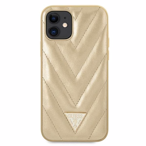 Guess GUHCP12SPUVQTMLBE iPhone 12 mini 5.4" золотой/золотой жёсткий чехол V-Quilted Collection
