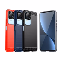 Carbon Case for Xiaomi Poco F4 5G paindlik silikoonist süsinikkate must