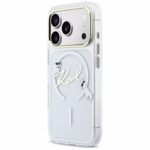 Karl Lagerfeld IML Choupettes Karl Script Logo MagSafe Ümbris for iPhone 17 Pro - Clear