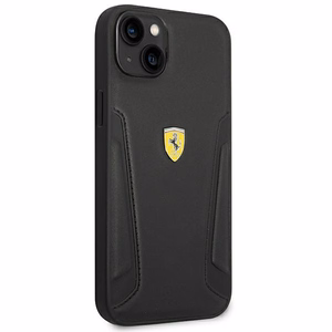 Ferrari FEHCP14MRBUK iPhone 14 Plus 6.7" чёрный/чёрный жёсткий чехол Leather Stamp Sides
