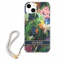 Guess GUHCP13SHFLSB iPhone 13 mini 5.4" sinine/sinine kõvakaaneline lillerihm