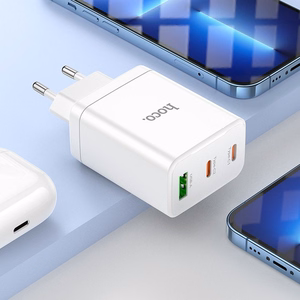 Phone Laadija Hoco 2 x USB C + USB A QC3.0 PD 3A 35W N33 valge