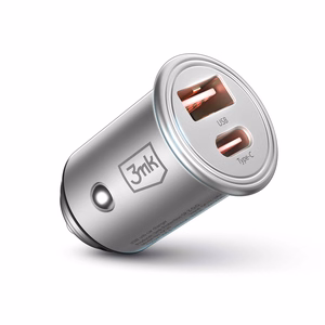 3mk Hyper autolaadija, 45 W, PD/QC/PPS, USB 1A1C, hõbedane