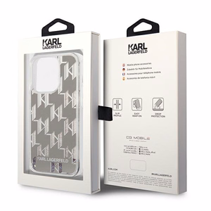 Karl Lagerfeld KLHCP14LLMNMS iPhone 14 Pro 6.1 "hardcase hõbedane / hõbedane Liquid Glitter Monogram